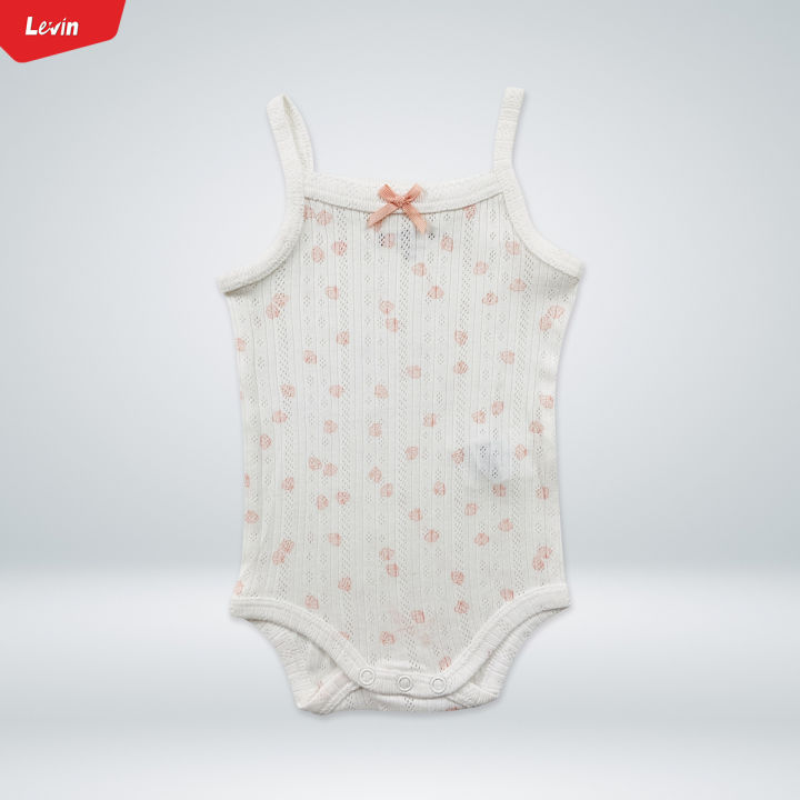 Infant and Toddler Girl Baby Sleeveless Cotton Romper Bodysuit From Levin