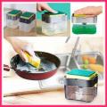 Kitchen Liquid Soap Dispenser Soap Pump Sponge Caddy Holder Creative Hand Press Kitchen Dish Soap Dispenser with Washing Sponge.