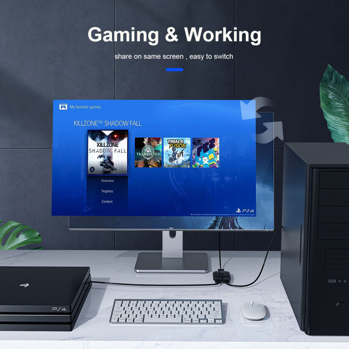 ORICO%20HS2-A1%204K%20HD%20HDMI%20Compatible%20KVM%20Switch%2060Hz%20Two-way%20Audio%202%20In%201%20Out%20Converter%20Splitter%20Adapting%20PS4/5%20TV%20Box%20Switcher%20-%20Image%203