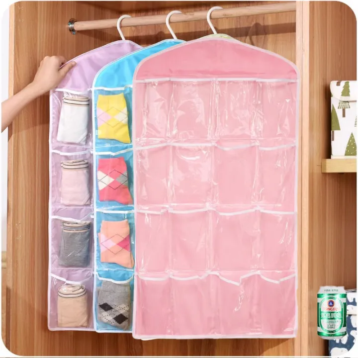 16%20Pockets%20Clear%20Hanging%20Bag%20Socks%20Tie%20Bra%20Underwear%20Rack%20Hanger%20Storage%20Organizer%20Foldable%20Wardrobe%20Wall%20Door%20Back%20Hanging%20Bags%20-%20Image%202