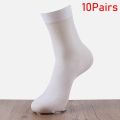 10 Pairs Bamboo Fiber Men's Socks Summer Breathable Thin Ice Silk Socks High Elastic Nylon Calcetines Business Casual Socks. 