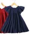 Girls butterfly sleeve Dress Childrens Simple Style Pure Cotton soft crap fabrics Tank Top Dress Kids Clothes..