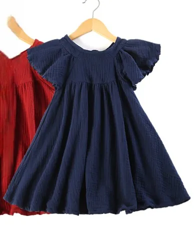 Girls%20butterfly%20sleeve%20Dress%20Childrens%20Simple%20Style%20Pure%20Cotton%20soft%20crap%20fabrics%20Tank%20Top%20Dress%20Kids%20Clothes.%20-%20Image%207