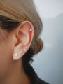 Seven Stone Diamond Cut Zirconia Flower Stud Earring. 