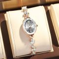 UTHAI V22 Women's Watches Light Luxury Diamond Inlaid For Clover Watch Waterproof Oval Ladies Fashion Quartz Bracelet Wristwatch.