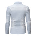 Men s Denim Button Down Shirts Solid Color Long Sleeve Lapel Denim Tops Spring Casual Button Shirts. 