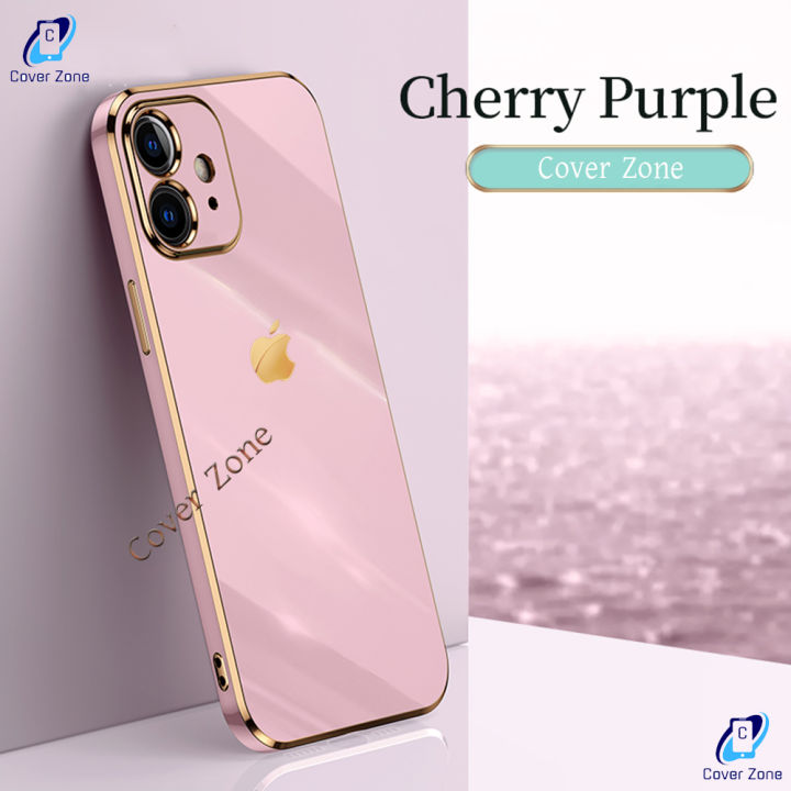 For Apple iPhone 12 Luxury 6D Plating Soft Casing Silicone Square Frame Phone Cover Shiny Bling Phone Case For iPhone 12 Back Cover