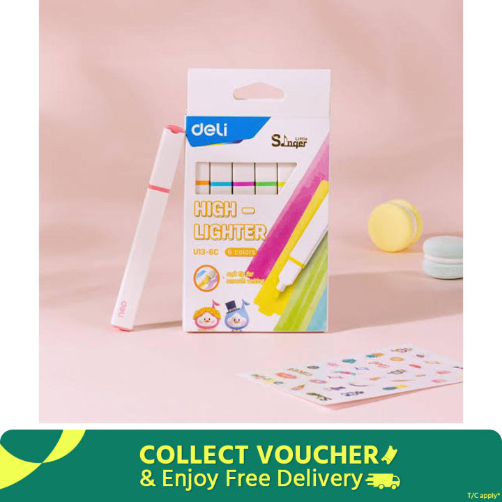 Deli u13-6c Highlighter Pen 6 colour set
