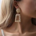 【beauty code store】Fashion clip on Earrings 2019 Big Geometric earrings For Women pierced modern Jewelry. 