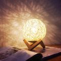 【Hey my home】3D Print Rechargeable Bookcase Table Desk Decor Lamp With Stand LED Moon Night Light Home Decoration Gift. 