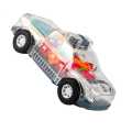 Transparent Police Car, Gear Toy with Light & Music, Transparent Car Toy Light Music with Automatic Change Direction, Great Birthday Gifts for Toddler. 