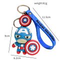 Disney Marvel Superhero PVC Keychain Cartoon Spiderman Hulk Thor Keyrings Cute Captain America Iron Man Keyholder Avengers Gift. 