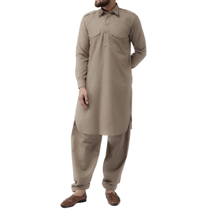 Special Men's Solid Color Kabli Set Punjabi - Elevate Your Traditional Look with Kabli Elegance