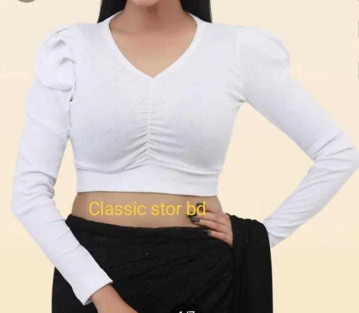 Crop top full sleeve fashionable blouse for women's.