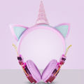 New Cute Cartoon Diamond Unicorn Girl Gift Preent 85dB afe Volume Limited Wired Kid Headphone With Microphone Headet Girl Daughter Muic tereo Compitable for computer and Phone For Kid Online Learning. 
