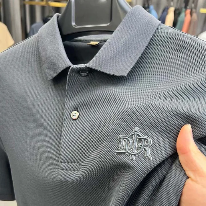 100%25%20Cotton%20Men's%20Polo%20Shirt%20Lapel%20Letter%20Embroidery%20High%20Quality%20Short%20Sleeve%20Korean%20Fashion%20Clothing%202023%20Summer%20Men's%20T-shirt%20-%20Image%205