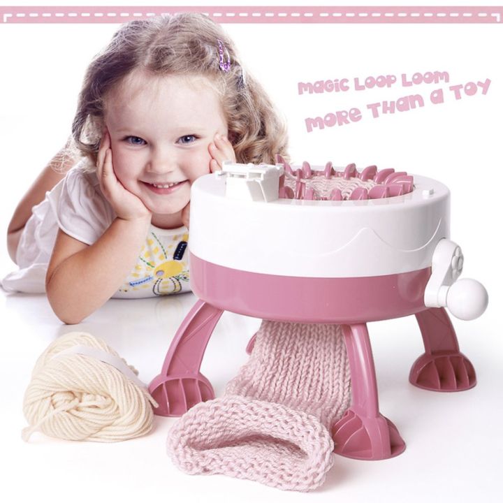 HA%20Children%20Bib%20Cylinder%20Weaving%20Machine%20Knitting%20Machine%20Weaving%20Wool%20Toy-Pink%20HS-689B-1%20-%20Image%203