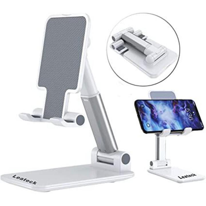 Foldable Telescopic Mobile Phone Holder Stand Desktop Bracket For Phone And Tablets - White
