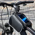 Roswheel Cycling Bike Bicycle Front Top Tube Frame Pannier Double Bag Pouch for 5.5in Cellphone 1.8L 12813L-A. 
