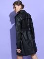 Pantoneclo Premium Quality Girl's / Ladies PU Leather Long Jacket / Overcoat. 