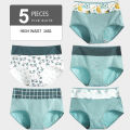 5PCS/Set High Waist Women Panties Pure Cotton Body Shaper Underwear Breathable Cute Briefs Lace Comfort Female Lingerie. 