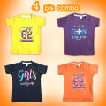 4 Pieces set multi Color boy t-shirt Tank Top kids top, baby boy top.