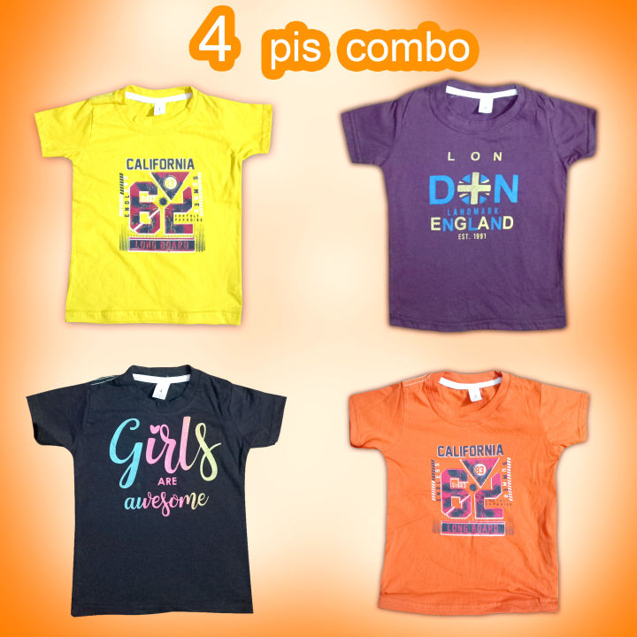 4 Pieces set multi Color boy t-shirt Tank Top kids top, baby boy top
