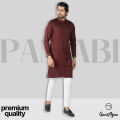 GoodMan Premium Coffee Color Semi Long Panjabi for Men.. 