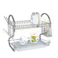2 Layer Dish Drainer - Silver.