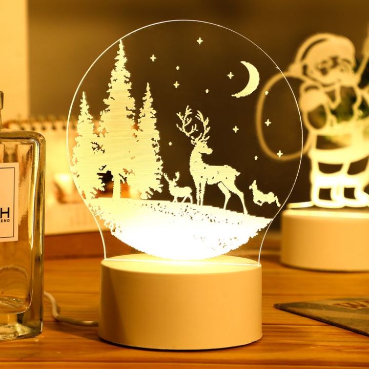 New Cute Snow Deer 3D LED Night Lights Neon Sign Lamp LED Desk Lamp Night Light Table Lamp