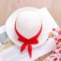 New Girls Dress 2024 Summer Kids Clothes Girl Children's Lace Sleeveless Solid Color Big Bow with Hat Floral Slip Dress.
