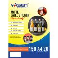 Yasen Matte / Glossy Label Sticker 150GSM A4 Size 20 Sheets High Quality Coating and Paper Base Printable Adhesive Sticker for All Types of Inkjet Printer. 