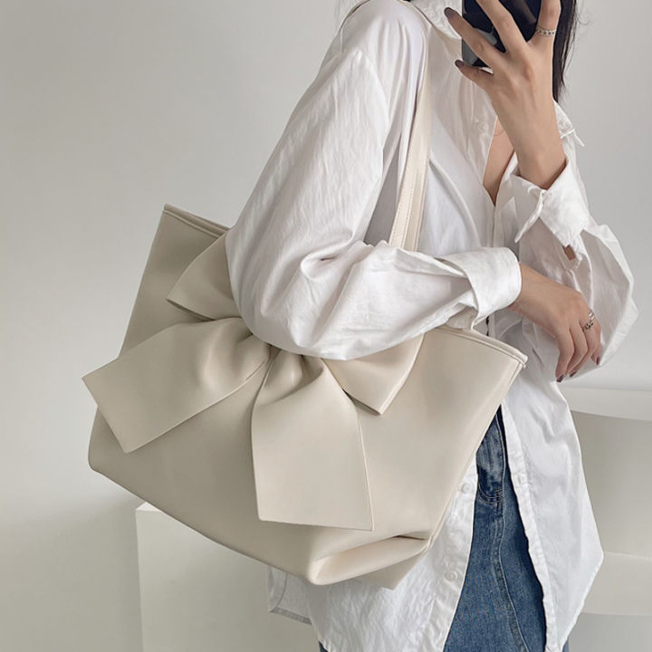 Bow%20large%20capacity%20tote%20bag%20women's%202022%20new%20niche%20luxury%20soft-faced%20commuter%20handbag%20shoulder%20bag%20-%20Image%204