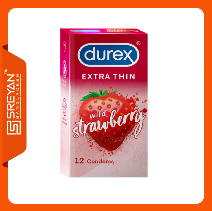 Durex Extra Thin Wild Strawberry Condom - 12Pcs Pack (Made In India) - Condom