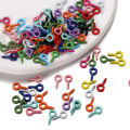 50 Pieces Colorful Small Mini Eyes Eye Needle Hook Eyelet Thread Gold Buckle Jewelry Making DIY. 