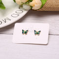 Vintage Fashion Enamel Green Butterfly Stud Ear Earrings Trend Jewelry Women GJCUTE. 