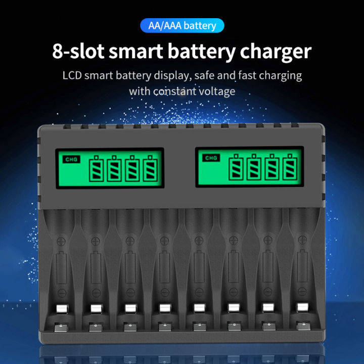 PUJIMAX%208-Slot%20Battery%20Charger%20With%20LCD%20Display%20Smart%20Intelligent%20For%20AA/AAA%20NiCd%20NiMh%20Rechargeable%20Batteries%20aa%20aaa%20Charger%20-%20Image%202
