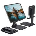 T1 Universal Ergonomic Collapsible Adjustable Desktop Tablet Mobile Phone Holder Foldable Extend Cell Phone Support Desk Mount Table Stand Smart Phone.