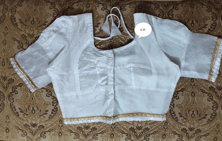 Chosha Silk Katan Blouse Bra Cut Ghoti Hata With Inner Falls Saree Blouse Best Qualityfull Good Stitching For Women's (01 Pcs)