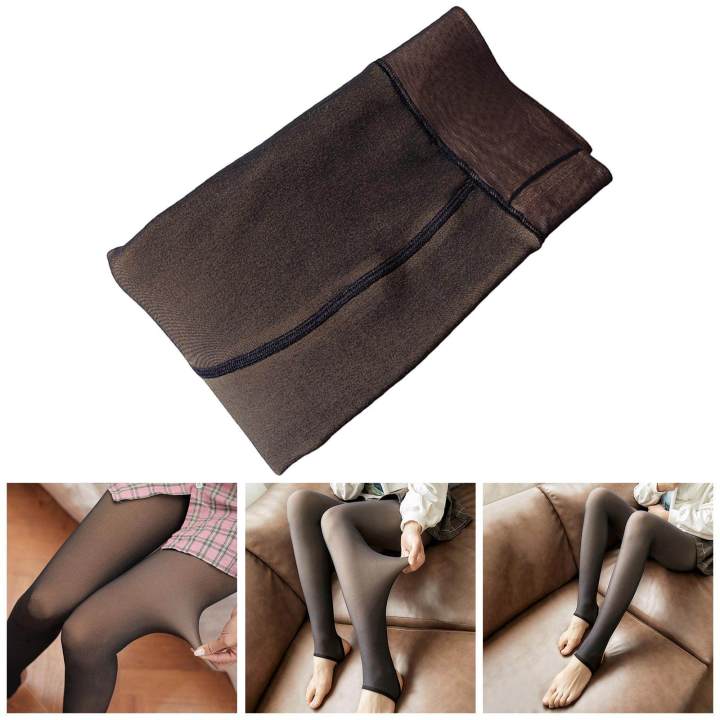 Fleece%20Lined%20Tights%20Stockings%20for%20Women%20Translucent%20Fleece%20Winter%20Warm%20Tights%20High%20Waist%20,%20Black%20Translucent,%20200g%20Step%20feet%20-%20Image%202