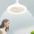 Intelligent Remote Control LED Fan Light E27 Screw Dimmable Bedroom Aromatherapy Lighting Fan Light - white.