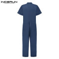 INCERUN Men's Full Zip Romper Bodysuit Jumpsuit Playsuit Trousers Pants. 