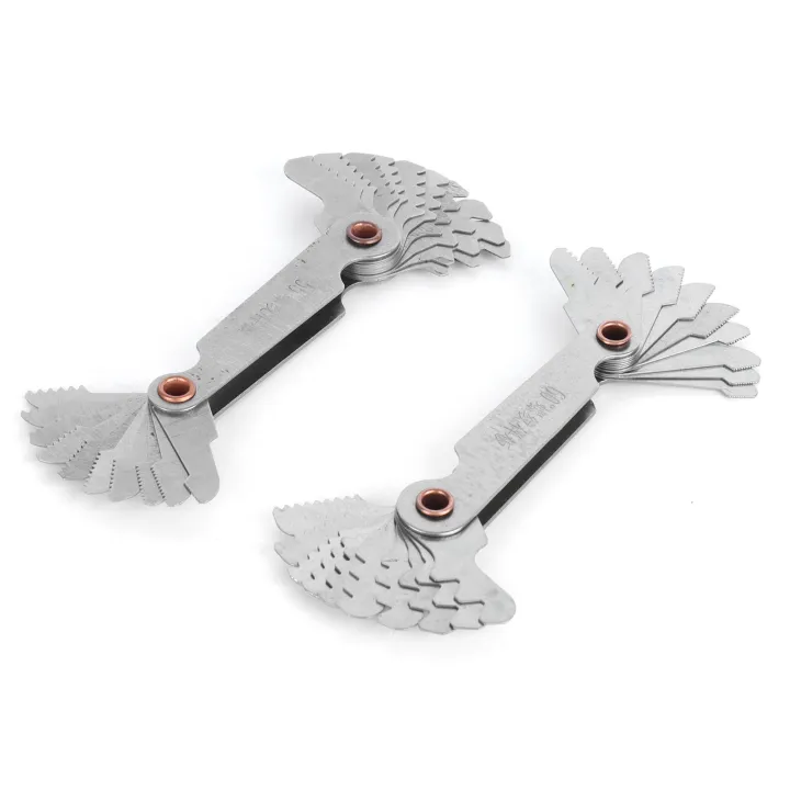 2Pcs%20Thread%20Gauge%2060%C2%B0%20Imperial%2055%C2%B0%2020%20Blades%20Screw%20Pitch%20Measuring%20NDE%20-%20Image%205