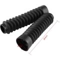 4X Front Fork Cover, Rubber Motorcycle Front Fork Cover Gaiters Gators Boots Shock Damping Dust Cover (Black).