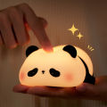 Panda LED Night Light Cute Silicone Night Light USB Rechargeable Touch Night Lamp Bedroom Timing Lamp Decoration Children's Gift. 
