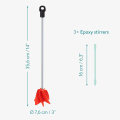 1Set Red Cement Mixer Epoxy Mixer 14inch Stirrer Paddle for Drills-3 Stir Sticks Concrete Mixer. 
