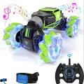 RC Stunt Car 4WD Watch Gesture Sensor Control Deformable Electric Car All-Terrain Transformable Car Auto-demo for Kids Christmas Gift W/ LED Light Music. 