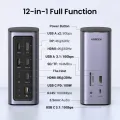 UGREEN Docking Station Triple Display, 12-in-1 USB C MacBook Docking Station with 2 HDMI DP 8K, 10 Gbps USB C and USB-A Data, 100W PD Charging, Ethernet, Audio, SD TF Card Reader for Mac OS, Windows. 