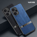 Vantime for Xiaomi Poco F5 / Redmi Note 12 Turbo 5G Case Lens Protection Wood Grain Hard Cover. 