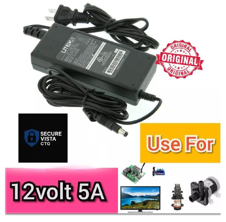 Liteon 12V 5A High Quality Power Supply Adapter For LCD LED OLED TV Monitor, LED Lighting, Audio Amplifier, Charger, Networking Module & Others Electronics Devise